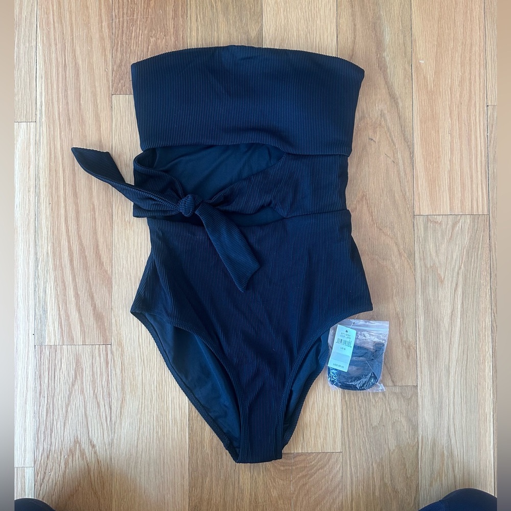 Aerie Black Strapless One-Piece Swimsuit